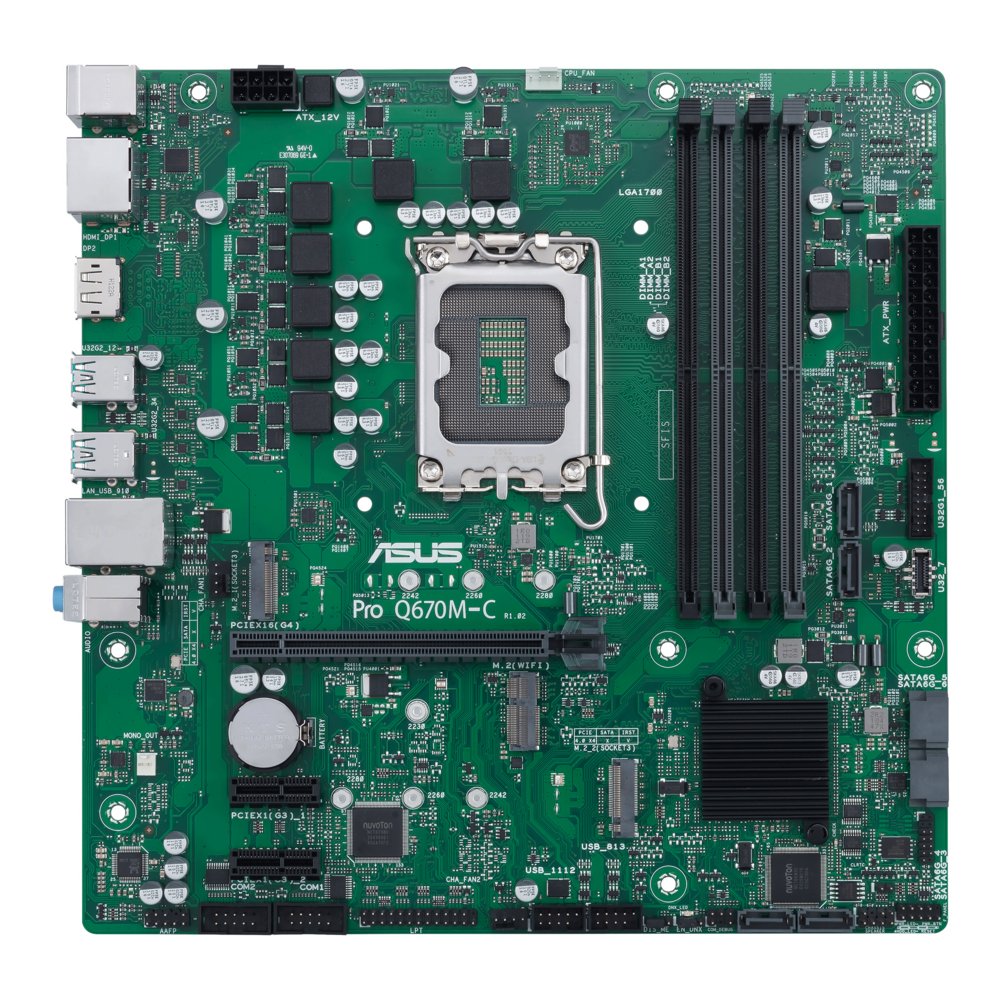 ASUS PRO Q670M-C-CSM | Socket LGA 1700 | Intel Q670 | 4xDDR5 | Micro-ATX | Moederbord 1 ASUS PRO Q670M-C-CSM | Socket LGA 1700 | Intel Q670 | 4xDDR5 | Micro-ATX | Moederbord