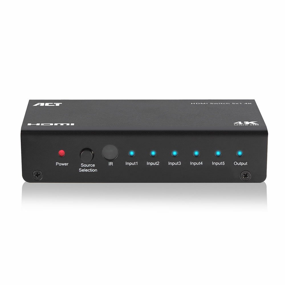 ACT AC7840 HDMI Switch | 5 Ingangen | 1 Uitgang | 4K @ 30Hz | Inclusief Afstandsbediening 1 ACT AC7840 HDMI Switch | 5 Ingangen | 1 Uitgang | 4K @ 30Hz | Inclusief Afstandsbediening