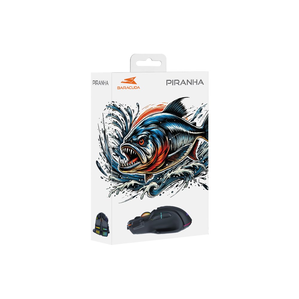 Baracuda PIRANHA RGB | Bedrade Gaming Muis | USB-A | 7200 DPI | Zwart 5 Baracuda PIRANHA RGB | Bedrade Gaming Muis | USB-A | 7200 DPI | Zwart - Afbeelding 5