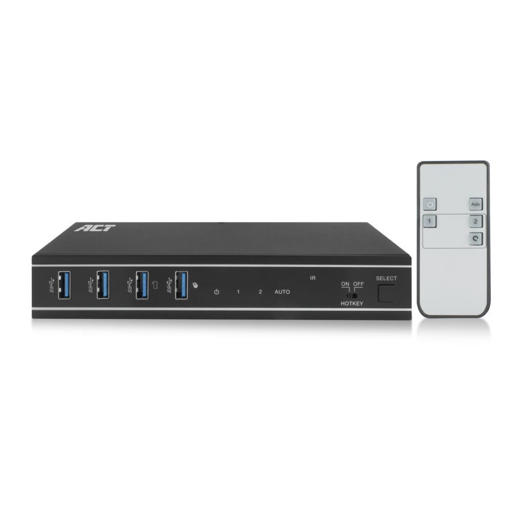 ACT AC7912 | KVM-Switch | 2-Poorts HDMI | 4K@60Hz | USB 3.2 Gen1 | RS-232 | Zwart 2 ACT AC7912 | KVM-Switch | 2-Poorts HDMI | 4K@60Hz | USB 3.2 Gen1 | RS-232 | Zwart - Afbeelding 2