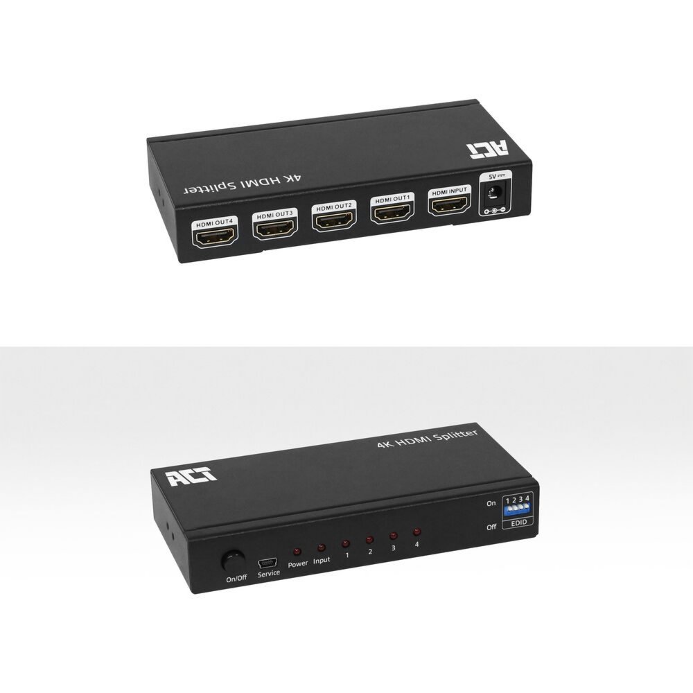 ACT AC7831 | HDMI Splitter | 1 Ingang, 4 Uitgangen | 4K @ 60Hz | Zwart 2 4 Uitgangen | 4K @ 60Hz | Zwart