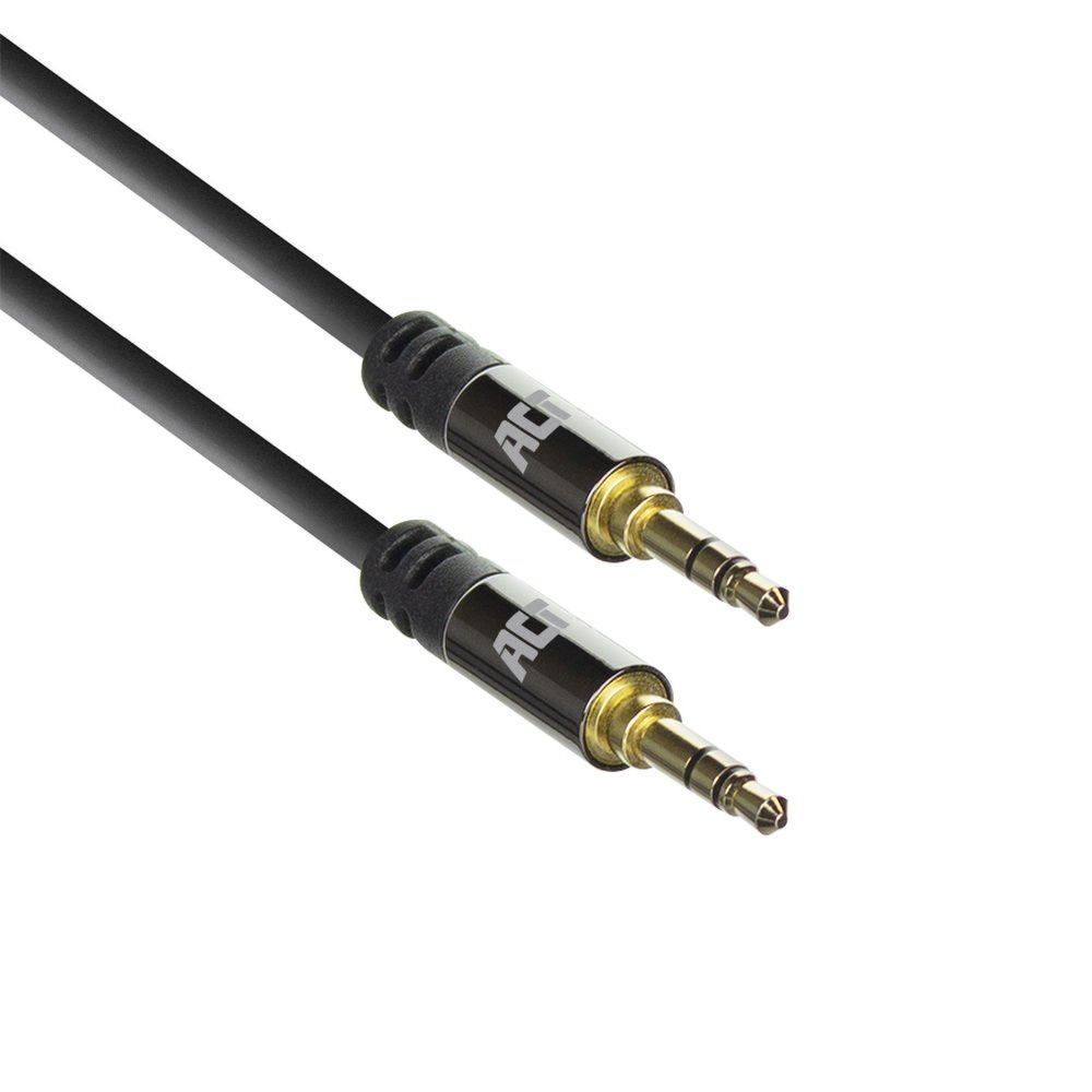 ACT AC3610 | 3.5mm Audiokabel | 1,5 Meter | Stereo Jack naar Jack | Zwart 2 5 Meter | Stereo Jack naar Jack | Zwart