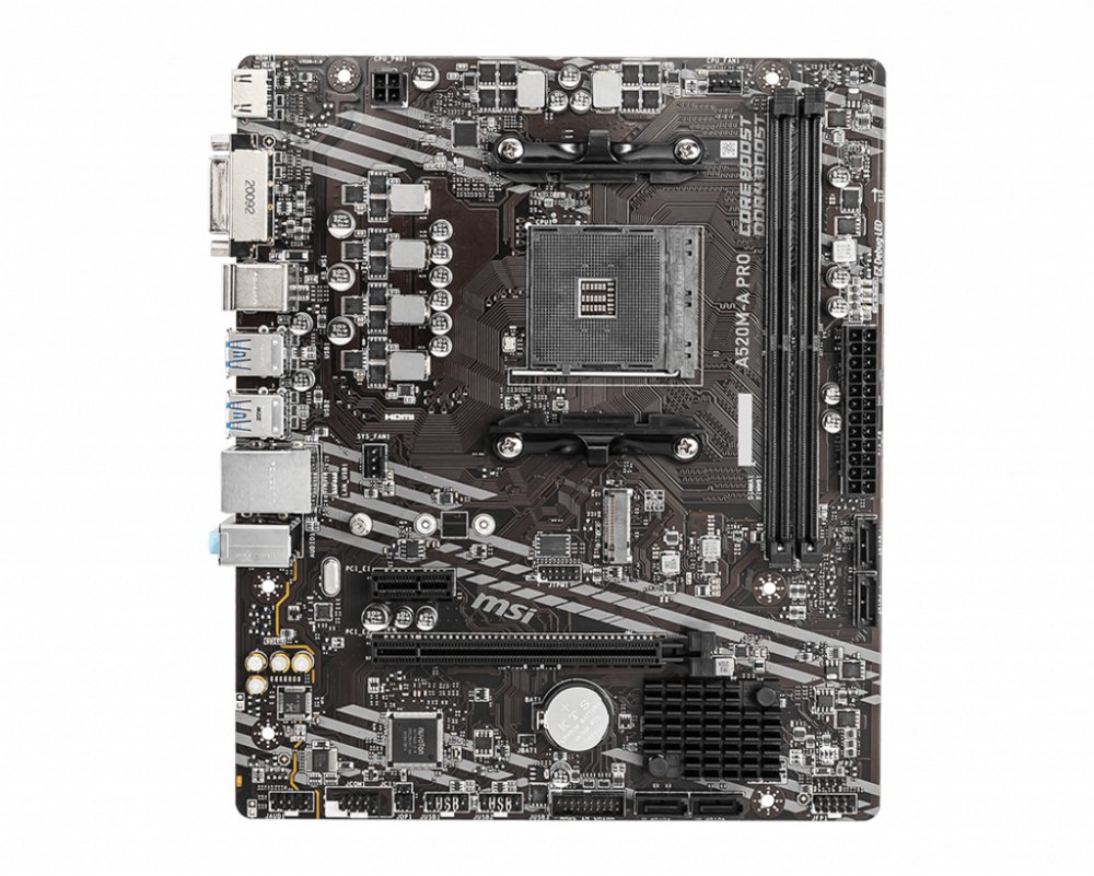 MSI A520M-A PRO | Socket AM4 | AMD A520 | 2xDDR4 | Micro-ATX | Moederbord 1 MSI A520M-A PRO | Socket AM4 | AMD A520 | 2xDDR4 | Micro-ATX | Moederbord