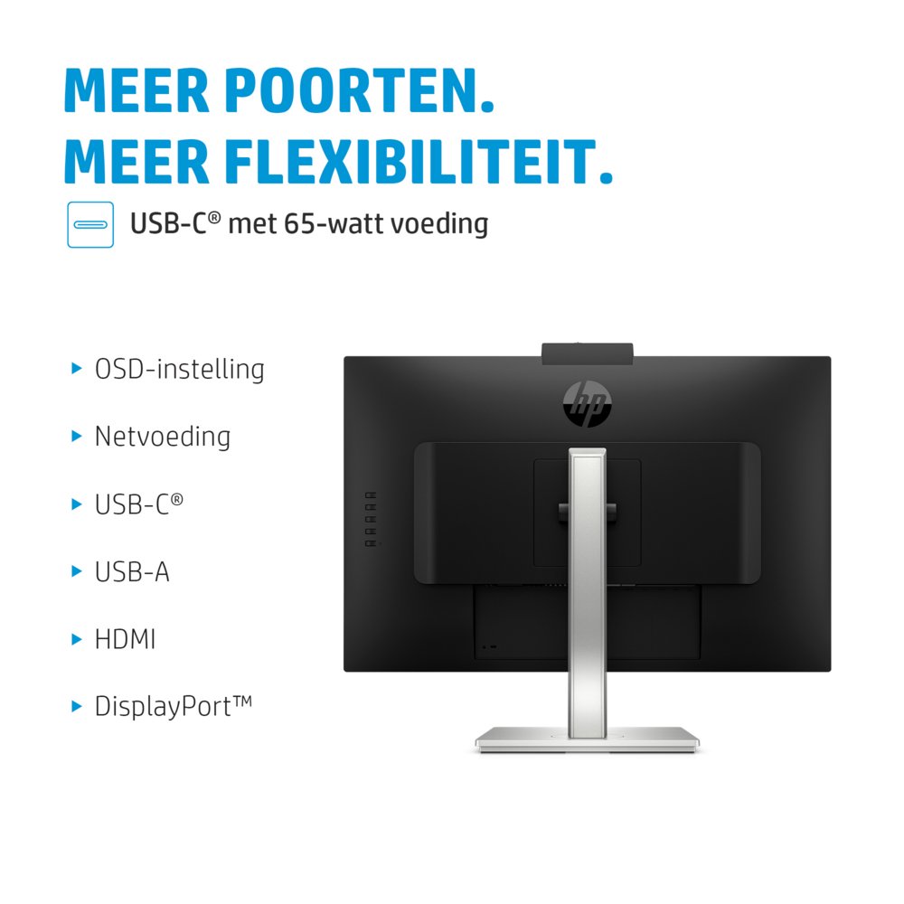HP E34m G4 34" | 3440x1440 VA | 75Hz | Curved | USB-C | Webcam, Speakers, Microphone | Conference Monitor | Ergonomic Adjustments 12 HP E34m G4 34" | 3440x1440 VA | 75Hz | Curved | USB-C | Webcam, Speakers, Microphone | Conference Monitor | Ergonomic Adjustments - Afbeelding 12