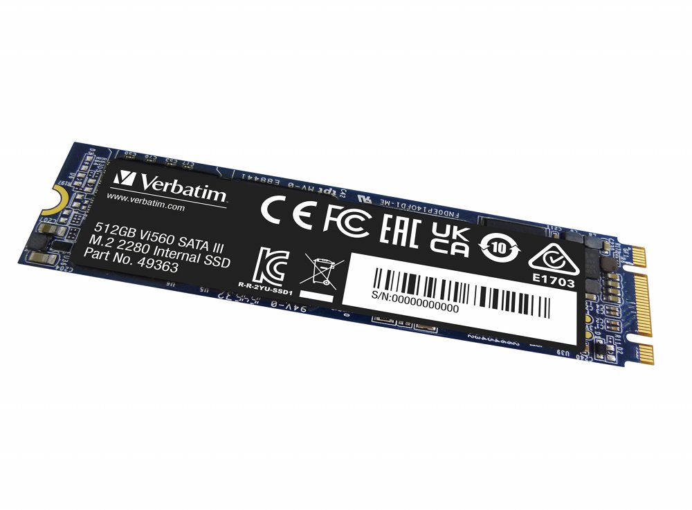 Verbatim Vi560 | 512GB SATA SSD | M.2 | 560MB/s Lezen | 520MB/s Schrijven 2 Verbatim Vi560 | 512GB SATA SSD | M.2 | 560MB/s Lezen | 520MB/s Schrijven - Afbeelding 2