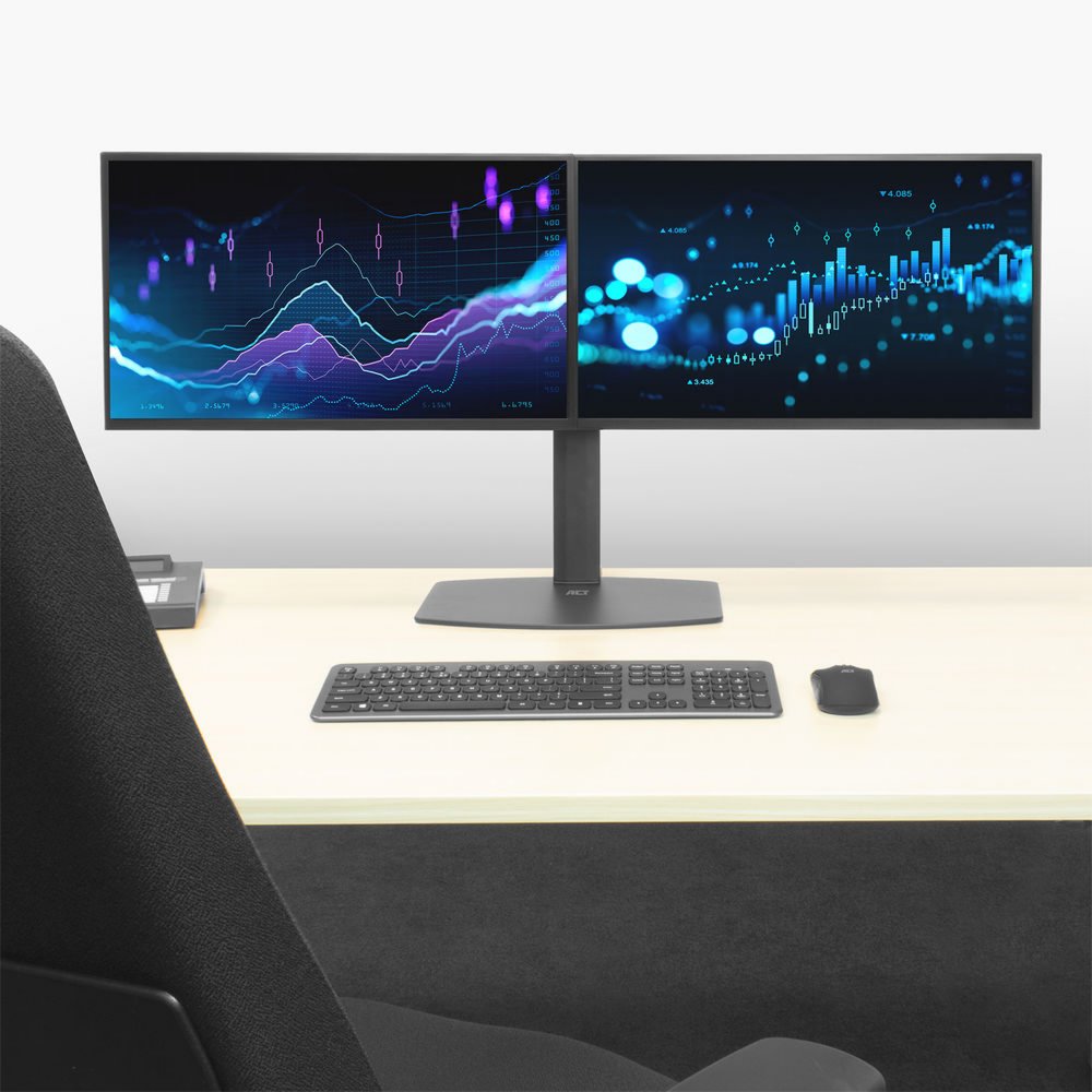 ACT AC8332 | In Hoogte Verstelbare Monitor-bureausteun | Tot 27" | Max 6kg | VESA 100x100 | 2 Monitoren 8 ACT AC8332 | In Hoogte Verstelbare Monitor-bureausteun | Tot 27" | Max 6kg | VESA 100x100 | 2 Monitoren - Afbeelding 8
