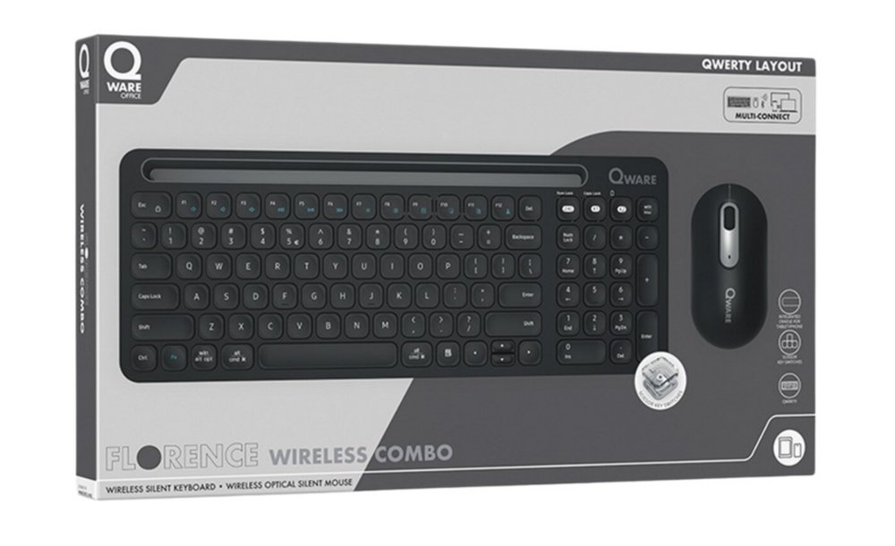 QWARE Wireless Desktop Combo Florence Zwart | Returned 7 QWARE Wireless Desktop Combo Florence Zwart | Returned - Afbeelding 7