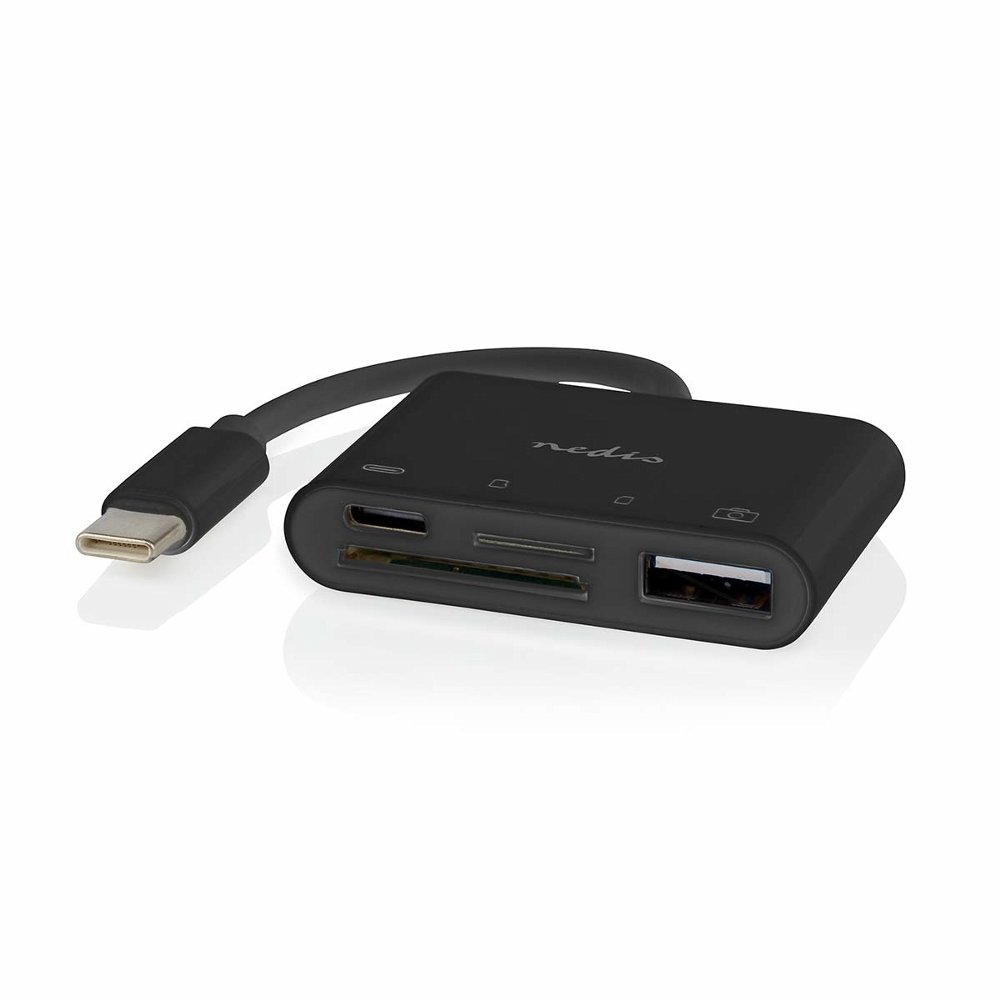 Nedis CCGB64780BK01 | Interface Hub USB 2.0 Type-C | 1× USB-A + 1× USB-C + SD/MicroSD kaartlezer | 480 Mbps | Zwart 1 Nedis CCGB64780BK01 | Interface Hub USB 2.0 Type-C | 1× USB-A + 1× USB-C + SD/MicroSD kaartlezer | 480 Mbps | Zwart