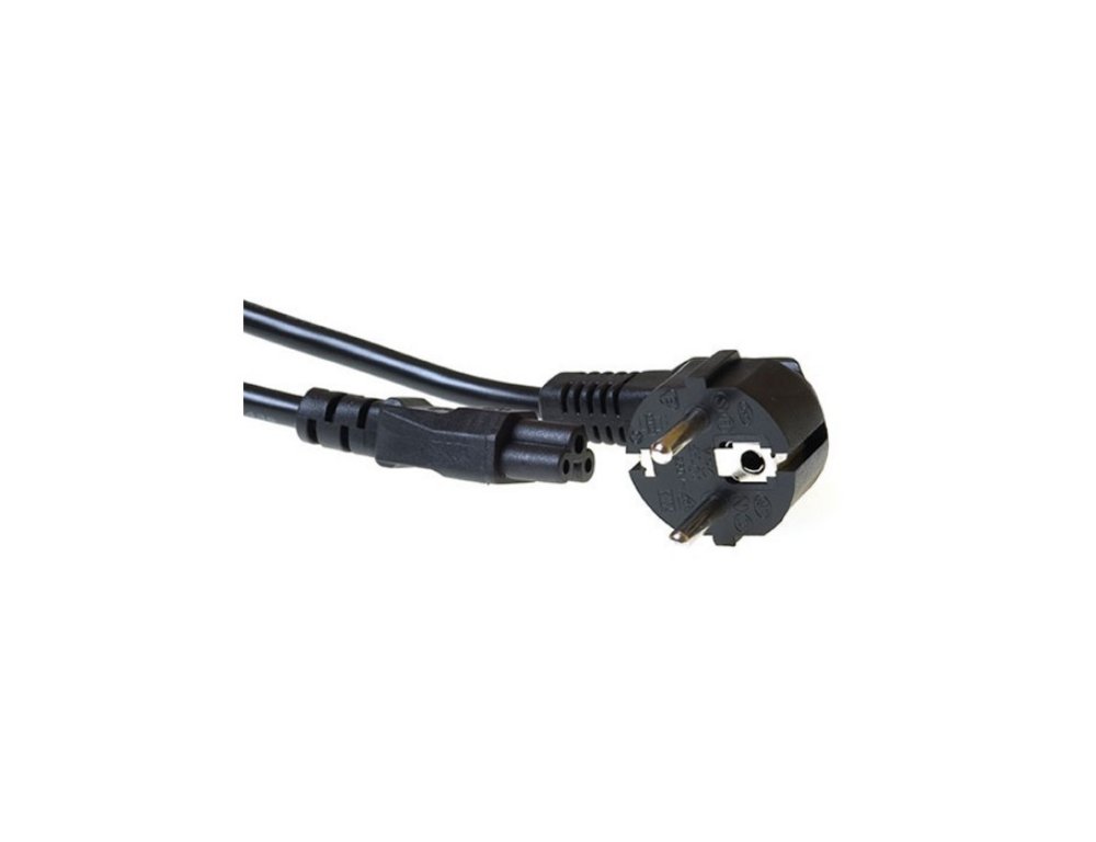 ACT Stroomkabel | Randaarde Stekker CEE7/7 (Haaks) naar C5 | 1,0 m | Zwart | Voor Laptopadapters & Elektronica 1 ACT Stroomkabel | Randaarde Stekker CEE7/7 (Haaks) naar C5 | 1