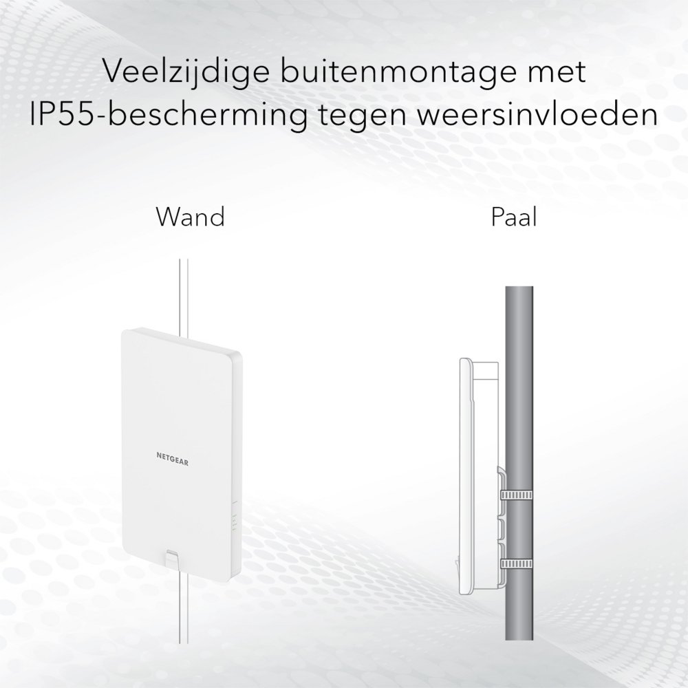 NETGEAR Insight Cloud AX1800 (WAX610Y) | WiFi 6 Outdoor Access Point | 1800 Mbit/s | PoE+ | Inclusief Montagebeugel 6 NETGEAR Insight Cloud AX1800 (WAX610Y) | WiFi 6 Outdoor Access Point | 1800 Mbit/s | PoE+ | Inclusief Montagebeugel - Afbeelding 6
