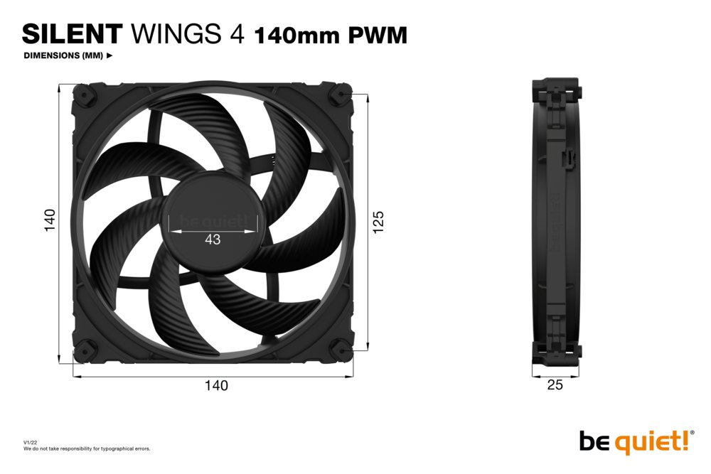 be quiet! Silent Wings 4 | 140mm PWM Behuizingsventilator | Zwart | Single Pack (1 stuk) 5 be quiet! Silent Wings 4 | 140mm PWM Behuizingsventilator | Zwart | Single Pack (1 stuk) - Afbeelding 5