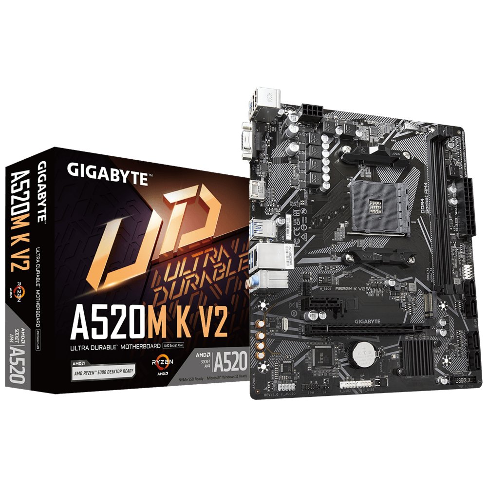 Gigabyte A520M-K V2 | Socket AM4 | AMD A520 | 2xDDR4 | Micro-ATX | Moederbord 5 Gigabyte A520M-K V2 | Socket AM4 | AMD A520 | 2xDDR4 | Micro-ATX | Moederbord - Afbeelding 5