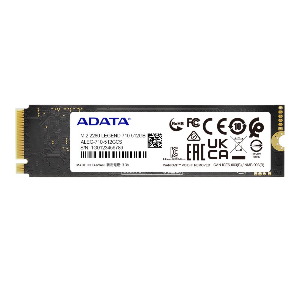ADATA Legend 710 | 512GB NVMe SSD | M.2 Gen3 | 2400 MB/s Lezen | 1600 MB/s Schrijven 7 ADATA Legend 710 | 512GB NVMe SSD | M.2 Gen3 | 2400 MB/s Lezen | 1600 MB/s Schrijven - Afbeelding 7