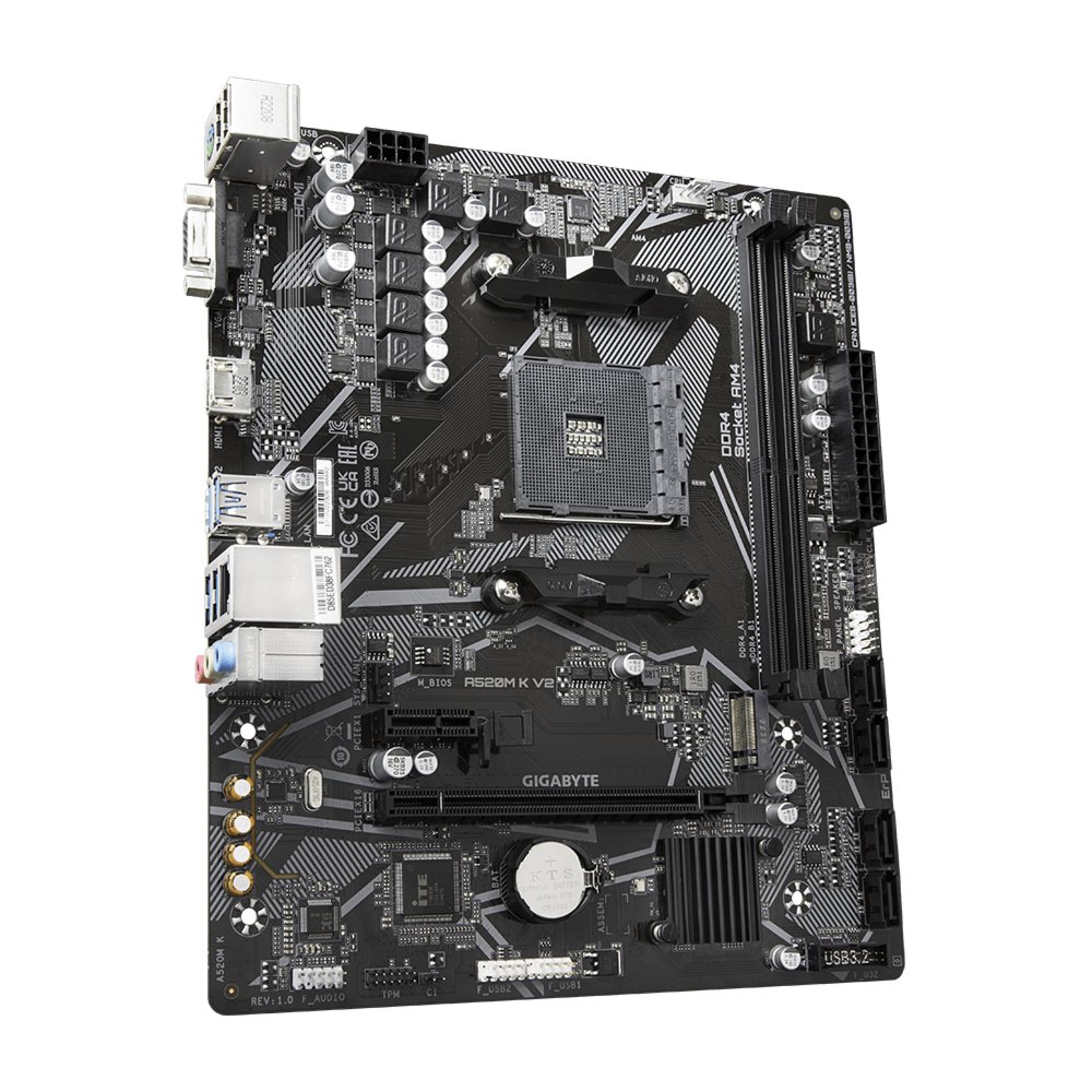 Gigabyte A520M-K V2 | Socket AM4 | AMD A520 | 2xDDR4 | Micro-ATX | Moederbord 3 Gigabyte A520M-K V2 | Socket AM4 | AMD A520 | 2xDDR4 | Micro-ATX | Moederbord - Afbeelding 3