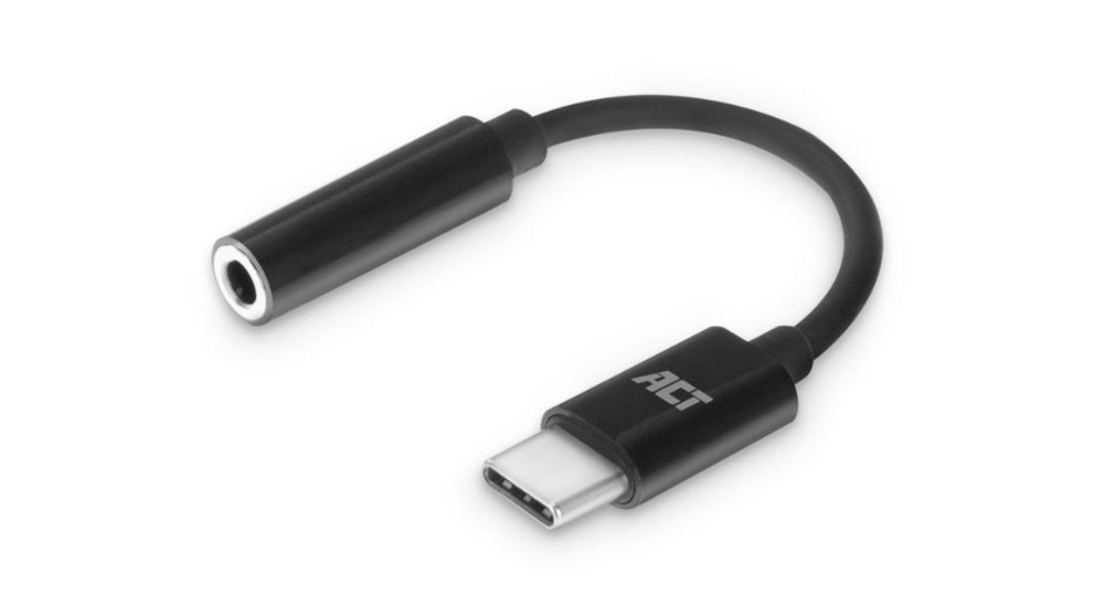 ACT AC7380 | 3.5mm naar USB Type-C | 0,11 Meter | Audiokabel Tussenstuk | Zwart 1 ACT AC7380 | 3.5mm naar USB Type-C | 0