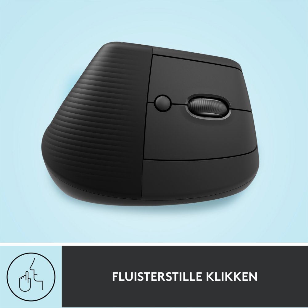 Logitech Lift | Ergonomische Draadloze Muis | Rechtshandig | RF + Bluetooth | 4000 DPI | Grafiet 8 Logitech Lift | Ergonomische Draadloze Muis | Rechtshandig | RF + Bluetooth | 4000 DPI | Grafiet - Afbeelding 8
