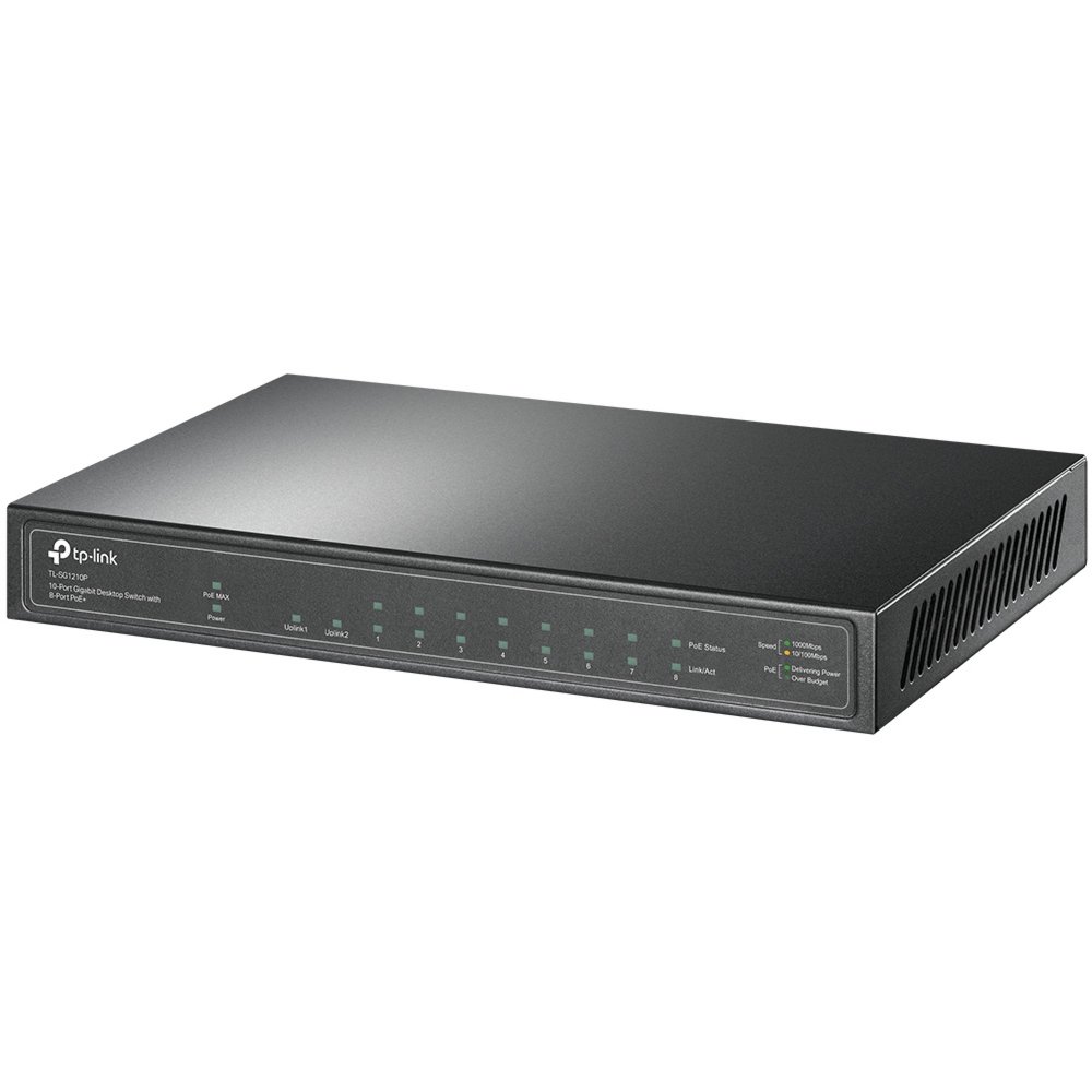 TP-Link TL-SG1210P | Unmanaged Switch | 10 Poorten | Gigabit Ethernet (10/100/1000 Mbps) | PoE | Grijs 3 TP-Link TL-SG1210P | Unmanaged Switch | 10 Poorten | Gigabit Ethernet (10/100/1000 Mbps) | PoE | Grijs - Afbeelding 3