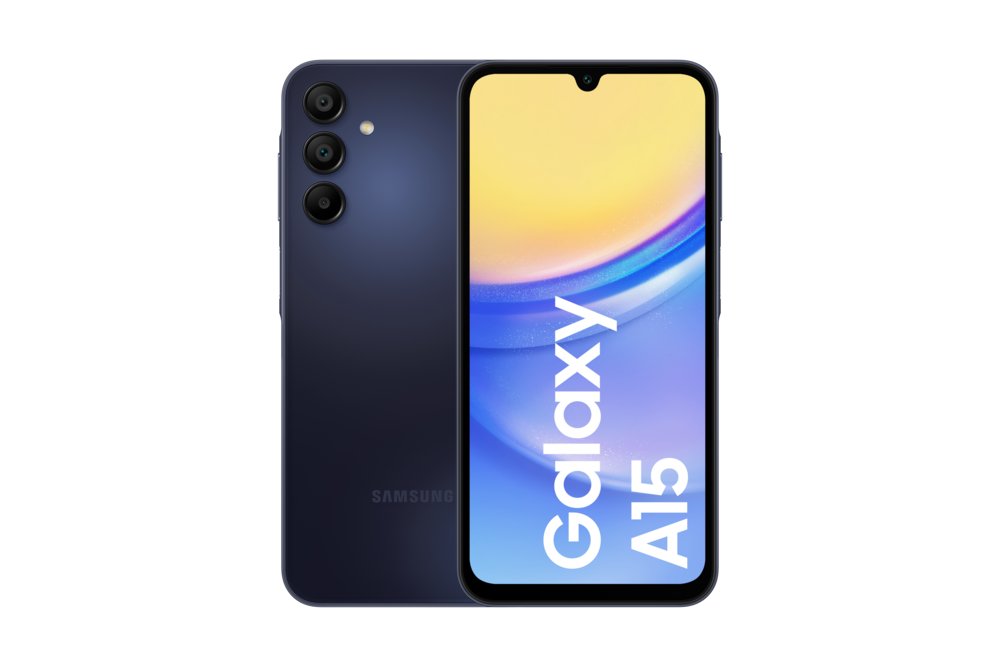 Samsung Galaxy A15 | 6.5" Display | Android 14 | 4G | 4 GB RAM | 128 GB Opslag | 5000 mAh | Zwart/Blauw 1 Samsung Galaxy A15 | 6.5" Display | Android 14 | 4G | 4 GB RAM | 128 GB Opslag | 5000 mAh | Zwart/Blauw