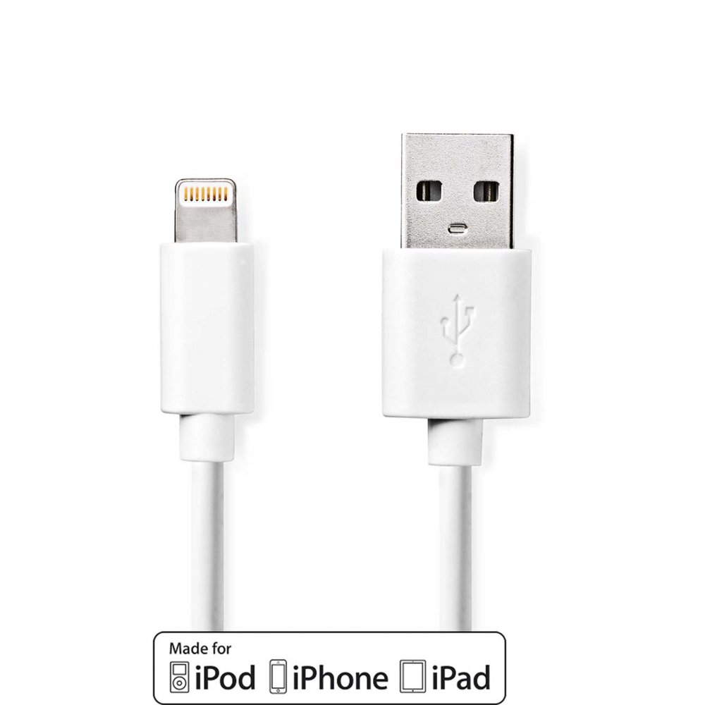Nedis CCGL39300WT30 | Lightning-naar-USB-A kabel | 3 m | Lightning Male naar USB-A Male | Opladen en synchroniseren | Wit 4 Nedis CCGL39300WT30 | Lightning-naar-USB-A kabel | 3 m | Lightning Male naar USB-A Male | Opladen en synchroniseren | Wit - Afbeelding 4
