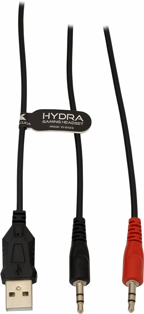 Baracuda HYDRA RGB Rainbow | Gaming Headset 3,5mm & USB | Zwart 2 5mm & USB | Zwart