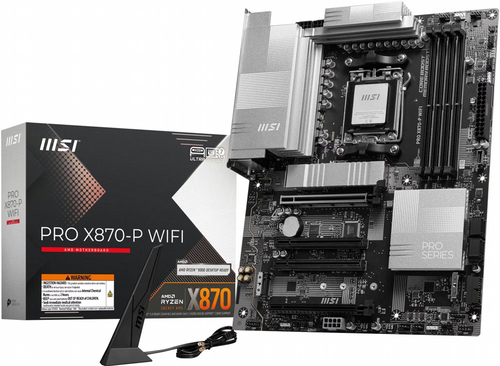 MSI PRO X870-P WIFI | Socket AM5 | AMD X870 | 4xDDR5 | ATX | Moederbord 1 MSI PRO X870-P WIFI | Socket AM5 | AMD X870 | 4xDDR5 | ATX | Moederbord