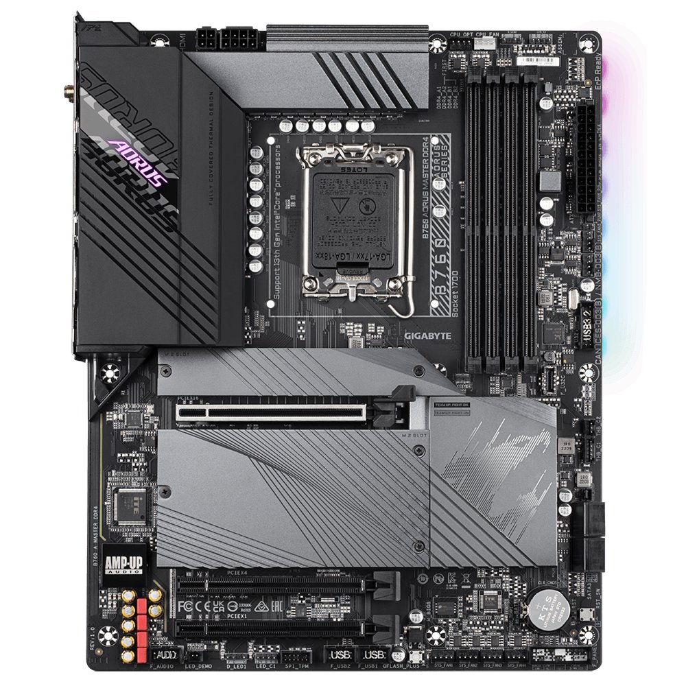 Gigabyte B760 AORUS MASTER DDR4 (rev. 1.0) | Socket LGA 1700 | Intel B760 | 4xDDR4 | ATX | Moederbord 2 Gigabyte B760 AORUS MASTER DDR4 (rev. 1.0) | Socket LGA 1700 | Intel B760 | 4xDDR4 | ATX | Moederbord - Afbeelding 2