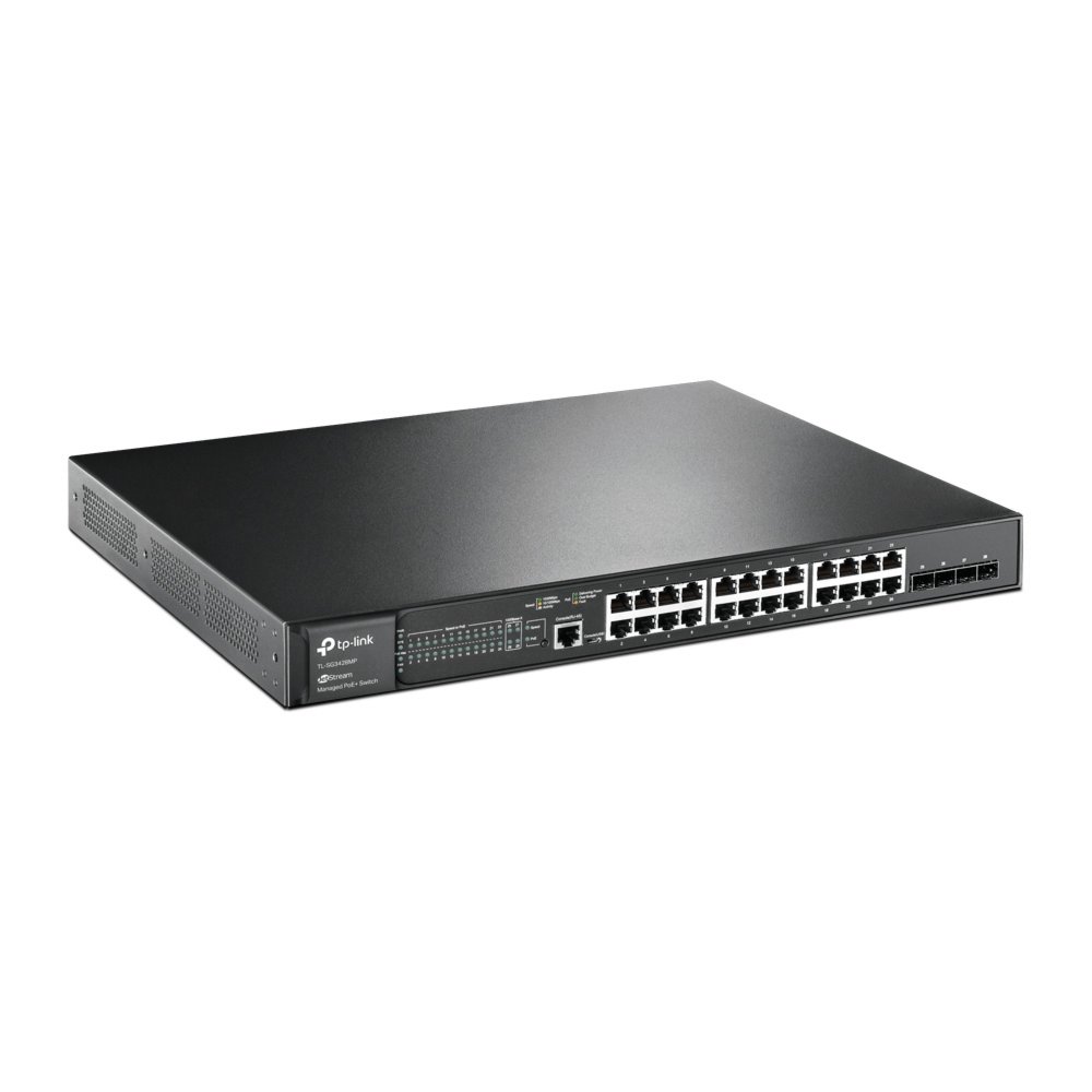 TP-Link TL-SG3428MP | JetStream Managed L2+ Switch | 28 Poorten | Gigabit Ethernet (10/100/1000 Mbps) | 24x PoE+ (384W) | 4x SFP | Omada SDN | Zwart 2 TP-Link TL-SG3428MP | JetStream Managed L2+ Switch | 28 Poorten | Gigabit Ethernet (10/100/1000 Mbps) | 24x PoE+ (384W) | 4x SFP | Omada SDN | Zwart - Afbeelding 2