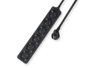 ACT AC2460 | Stekkerdoos | 6 Stopcontacten | 3 m | Binnen | Zwart