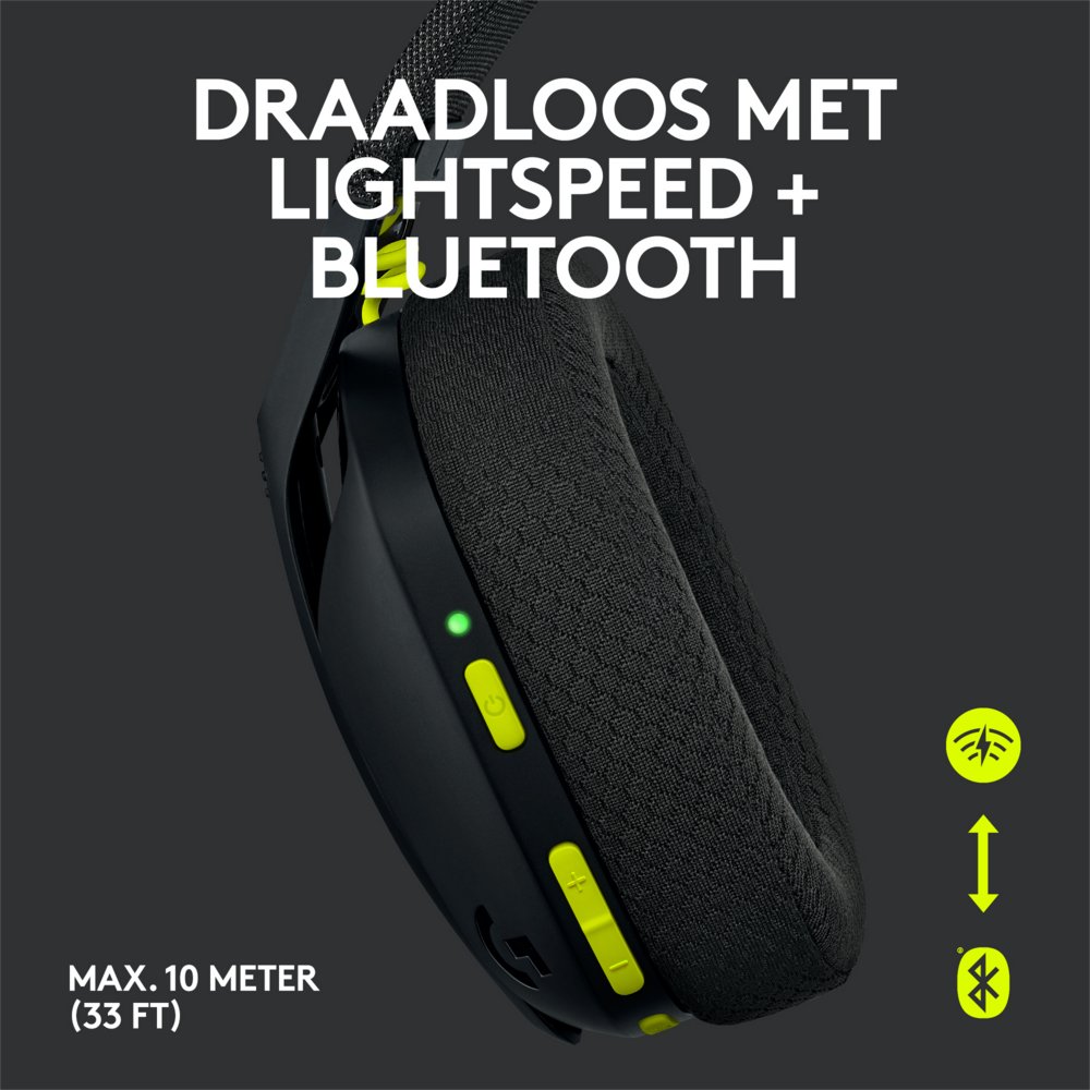 Logitech G435 Wireless Gaming Headset | Bluetooth & Lightspeed | Hoofdband | Zwart 8 Logitech G435 Wireless Gaming Headset | Bluetooth & Lightspeed | Hoofdband | Zwart - Afbeelding 8