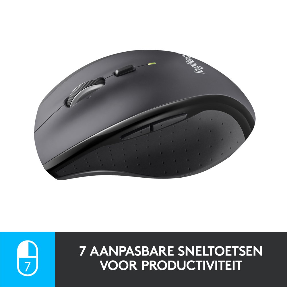 Logitech Marathon M705 | Draadloze Muis | Rechtshandig | RF | 1000 DPI | Zwart 9 Logitech Marathon M705 | Draadloze Muis | Rechtshandig | RF | 1000 DPI | Zwart - Afbeelding 9
