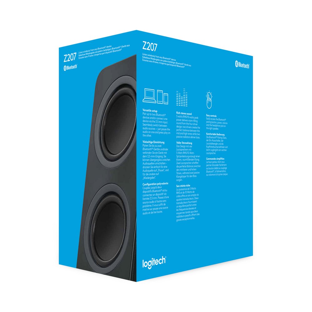 Logitech Z207 | 2.0 Bluetooth Luidsprekerset | 5W RMS | Draadloze Overgang | Zwart 9 Logitech Z207 | 2.0 Bluetooth Luidsprekerset | 5W RMS | Draadloze Overgang | Zwart - Afbeelding 9