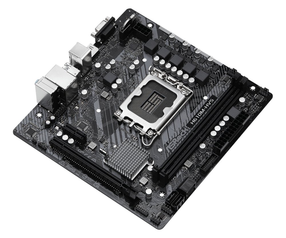 Asrock H610M-HVS Intel H610 | Socket LGA 1700 | Intel H610 | 2xDDR4 | Micro-ATX | Moederbord 3 Asrock H610M-HVS Intel H610 | Socket LGA 1700 | Intel H610 | 2xDDR4 | Micro-ATX | Moederbord - Afbeelding 3