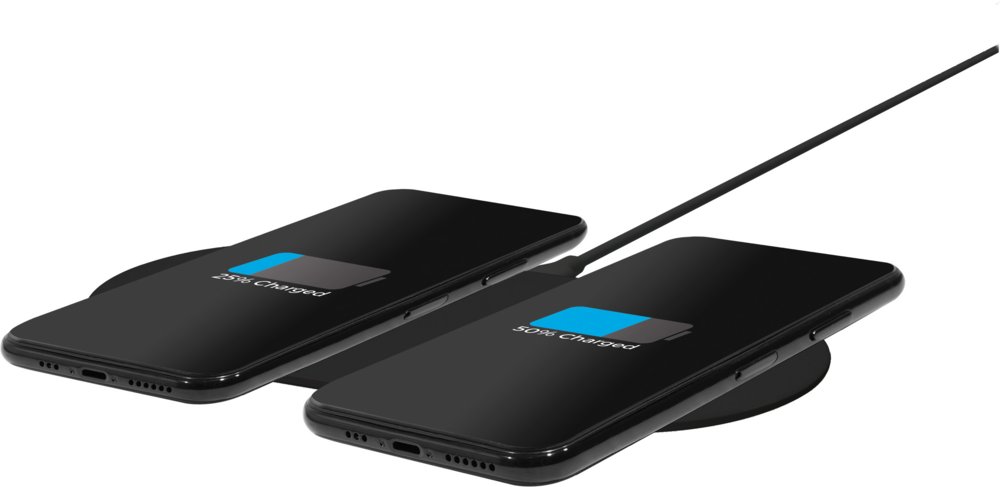 Mobiparts Dual Fast Wireless Charging Pad | Draadloze Oplader 10W Qi | Zwart 2 Mobiparts Dual Fast Wireless Charging Pad | Draadloze Oplader 10W Qi | Zwart - Afbeelding 2