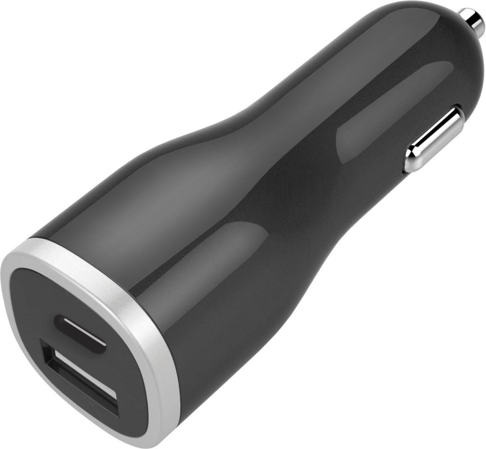 Mobiparts Car Charger | Dual USB-A & USB-C Autolader 12W | Zwart 4 Mobiparts Car Charger | Dual USB-A & USB-C Autolader 12W | Zwart - Afbeelding 4