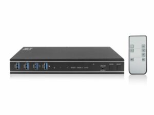 ACT AC7914 | KVM-Switch | 2-Poorts Dual HDMI | 4K@60Hz | USB 3.2 Gen1 | RS-232 | Zwart