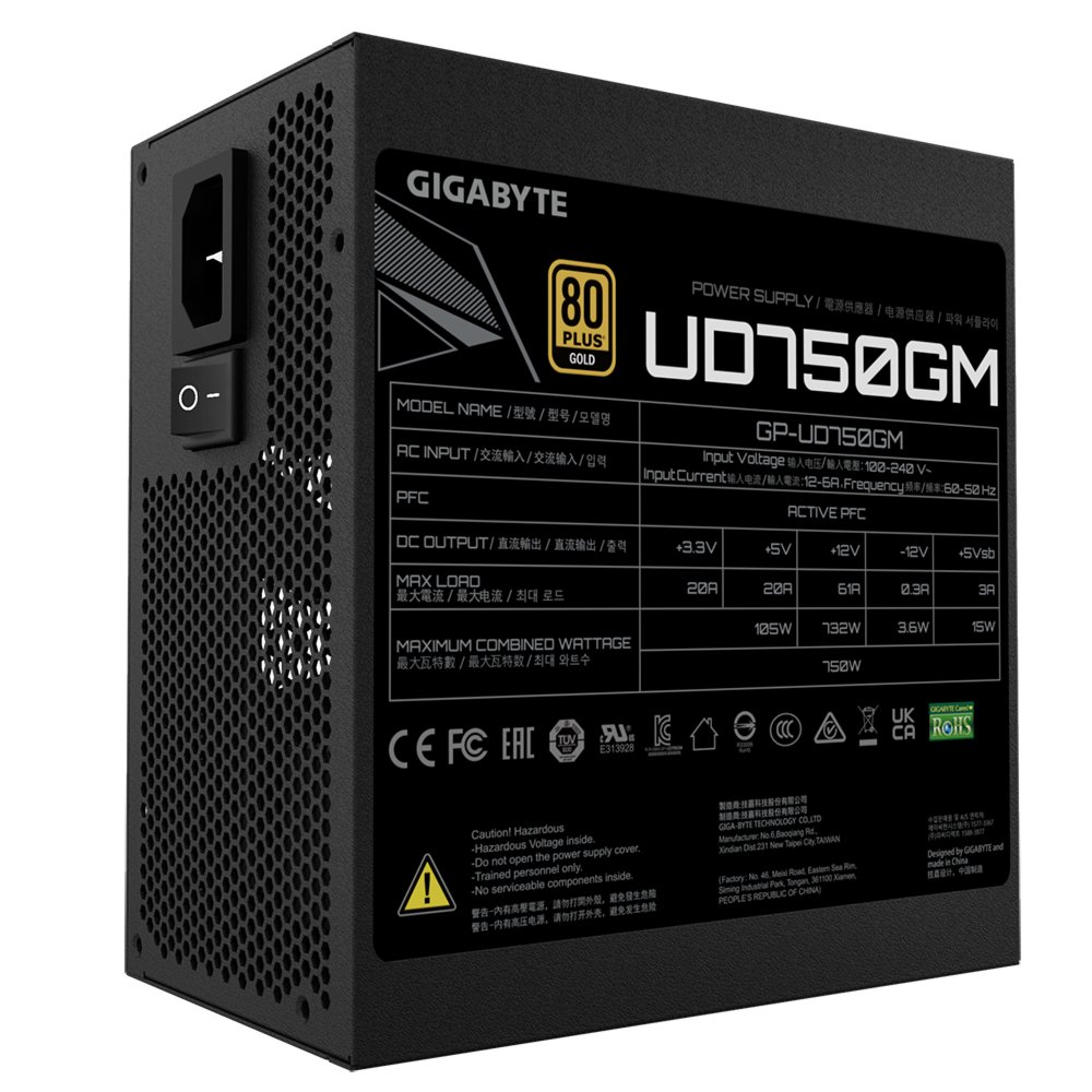 Gigabyte GP-UD750GM | 750 Watt Gold ATX PSU | Modulair | Power Supply | Voeding 5 Gigabyte GP-UD750GM | 750 Watt Gold ATX PSU | Modulair | Power Supply | Voeding - Afbeelding 5