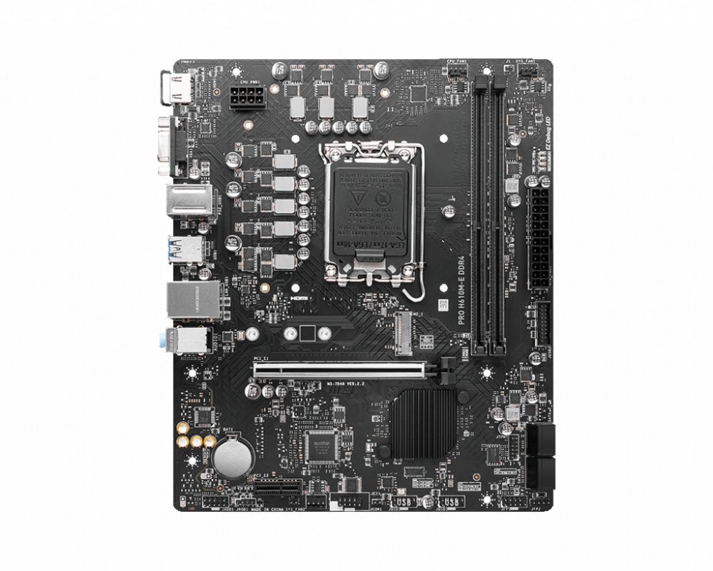 MSI PRO H610M-E | Socket LGA 1700 | Intel H610 | 2xDDR4 | Micro-ATX | Moederbord | RENEWED 2 MSI PRO H610M-E | Socket LGA 1700 | Intel H610 | 2xDDR4 | Micro-ATX | Moederbord | RENEWED - Afbeelding 2