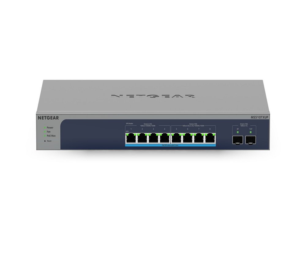 Netgear MS510TXUP | Managed L2/L3/L4 | 8-Poorts | 10G Ethernet (100/1000/10000 Mbps) | Power over Ethernet (PoE) 1 Netgear MS510TXUP | Managed L2/L3/L4 | 8-Poorts | 10G Ethernet (100/1000/10000 Mbps) | Power over Ethernet (PoE)