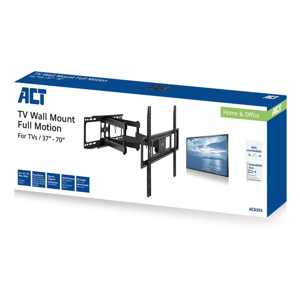 ACT AC8355 | TV-bevestiging | 37" tot 70'' | Tot 40 kg | Zwart 6 ACT AC8355 | TV-bevestiging | 37" tot 70'' | Tot 40 kg | Zwart - Afbeelding 6