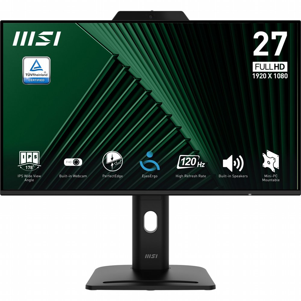 MSI PRO MP272PMG | 27" Full HD IPS Monitor | 120Hz | Webcam | USB | Zwart | OPEN BOX 1 MSI PRO MP272PMG | 27" Full HD IPS Monitor | 120Hz | Webcam | USB | Zwart
