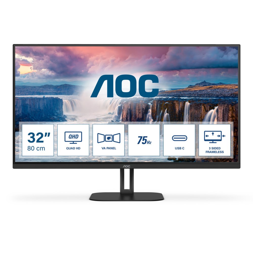AOC Q32V5CE/BK 31.5" | 2560 x 1440 VA | 75Hz | Monitor 1 AOC Q32V5CE/BK 31.5" | 2560 x 1440 VA | 75Hz | Monitor