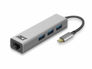 ACT AC7055 | 3-Poorts USB-C 3.2 (USB 3.0) Hub | Gigabit Ethernet Poort