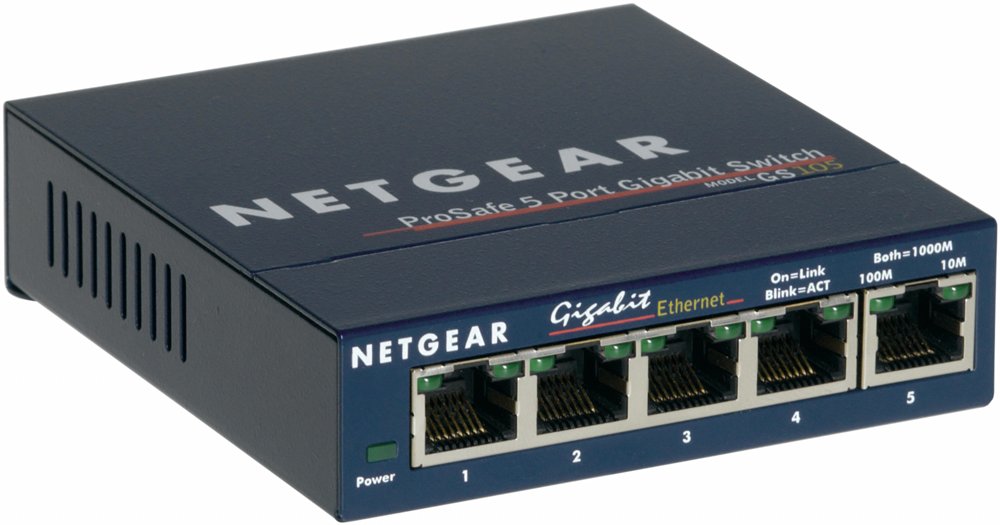 Netgear ProSAFE GS105 | Unmanaged Switch | 5 Poorten | Gigabit Ethernet (10/100/1000 Mbps) | Desktop 1 Netgear ProSAFE GS105 | Unmanaged Switch | 5 Poorten | Gigabit Ethernet (10/100/1000 Mbps) | Desktop