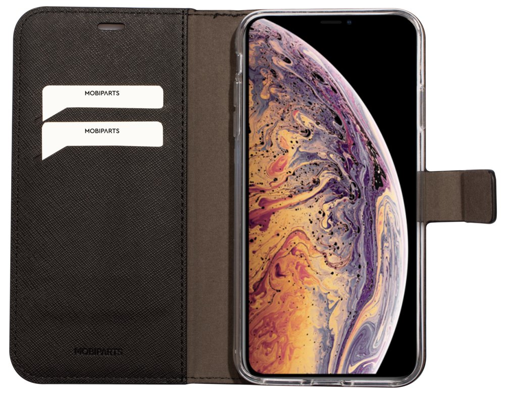 Mobiparts Saffiano Wallet Case | Apple iPhone XS Max | Black 4 Mobiparts Saffiano Wallet Case | Apple iPhone XS Max | Black - Afbeelding 4