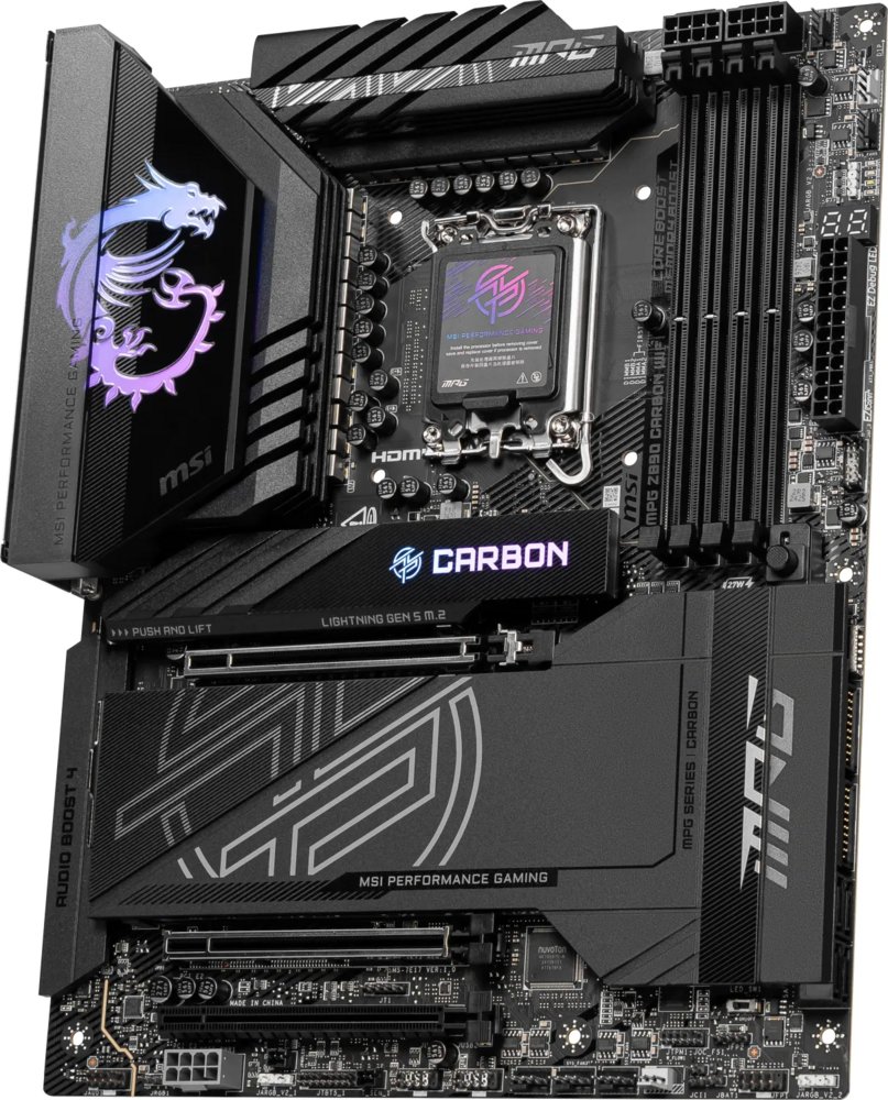 MSI MPG Z890 CARBON WIFI | Socket LGA 1851 | Intel Z890 | 4xDDR5 | ATX | Moederbord 3 MSI MPG Z890 CARBON WIFI | Socket LGA 1851 | Intel Z890 | 4xDDR5 | ATX | Moederbord - Afbeelding 3