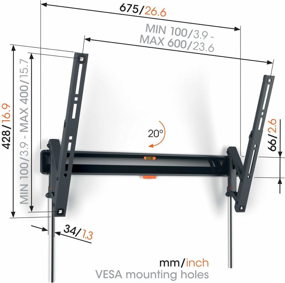 Vogel's TVM3615 | Kantelbare TV-beugel | 40-77" | max 35kg | VESA 600x400 10 Vogel's TVM3615 | Kantelbare TV-beugel | 40-77" | max 35kg | VESA 600x400 - Afbeelding 10