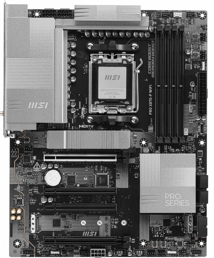 MSI PRO X870-P WIFI | Socket AM5 | AMD X870 | 4xDDR5 | ATX | Moederbord 3 MSI PRO X870-P WIFI | Socket AM5 | AMD X870 | 4xDDR5 | ATX | Moederbord - Afbeelding 3
