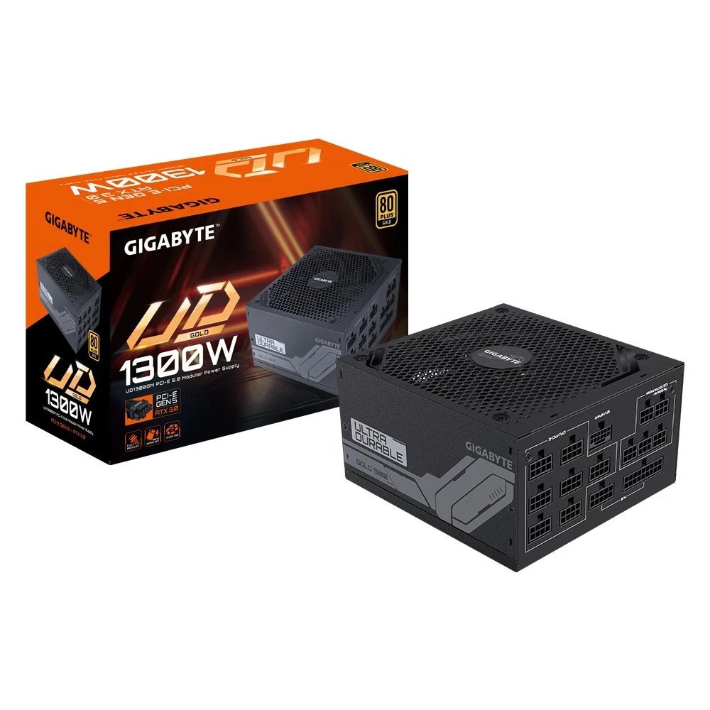 Gigabyte UD1300GM PG5 | 1300W Gold | 20+4 Pin | ATX | Zwart | Voeding 1 Gigabyte UD1300GM PG5 | 1300W Gold | 20+4 Pin | ATX | Zwart | Voeding