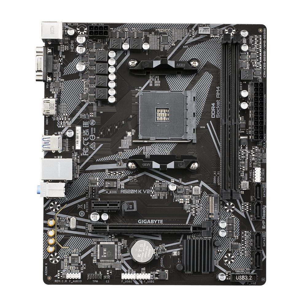 Gigabyte A520M-K V2 | Socket AM4 | AMD A520 | 2xDDR4 | Micro-ATX | Moederbord 1 Gigabyte A520M-K V2 | Socket AM4 | AMD A520 | 2xDDR4 | Micro-ATX | Moederbord