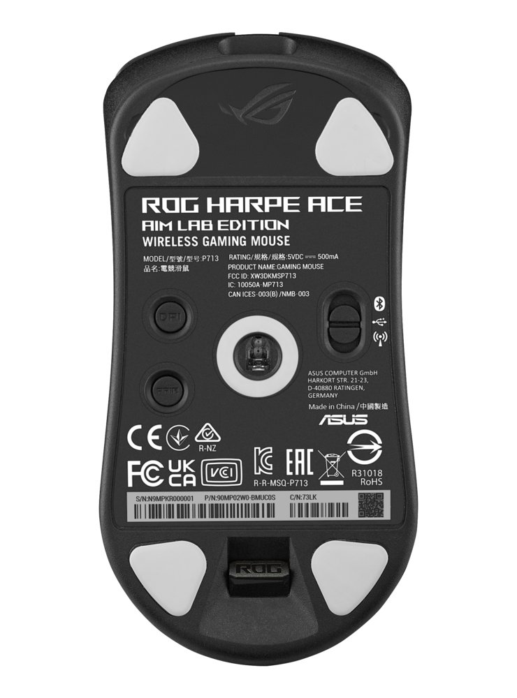ASUS ROG Harpe Ace Aim Lab Edition | Draadloze Muis | Links- en Rechtshandig | RF + Bluetooth + USB-A | 36000 DPI | Zwart 2 ASUS ROG Harpe Ace Aim Lab Edition | Draadloze Muis | Links- en Rechtshandig | RF + Bluetooth + USB-A | 36000 DPI | Zwart - Afbeelding 2